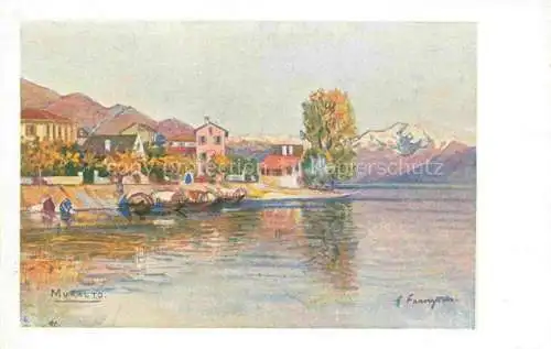 AK / Ansichtskarte Muralto Locarno Lago Maggiore TI Panorama Kuenstlerkarte