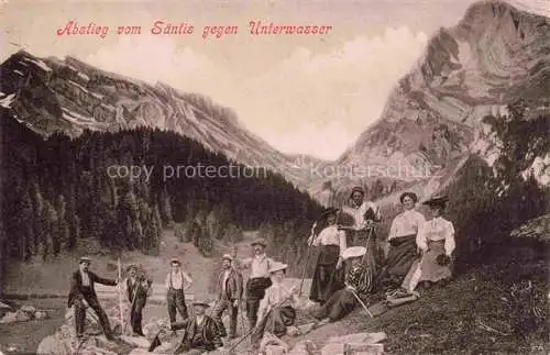 AK / Ansichtskarte Unterwasser  Toggenburg SG Abstieg vom Saentis