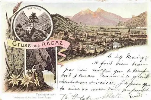 AK / Ansichtskarte Ragaz Bad SG Panorama Bad Pfaffers Taminaschlucht