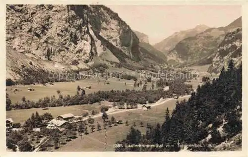 AK / Ansichtskarte Lauterbrunnen BE Panorama Lauterbrunnental vom Truemmelbach aus gesehen