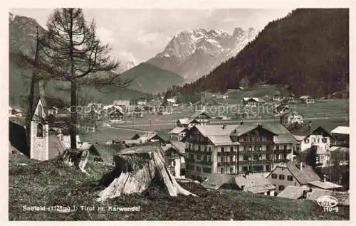 AK / Ansichtskarte Seefeld Tirol AT Panorama Blick gegen Karwendelgebirge