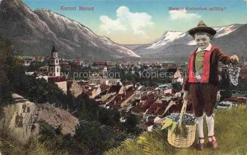 AK / Ansichtskarte Meran MERANO IT Meraner Kurtrauben gefaellig Trachten Panorama Alpen