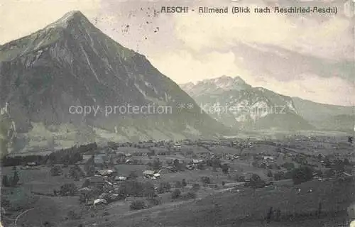 AK / Ansichtskarte Allmend Aeschi Spiez BE Panorama Blick nach Aeschiried