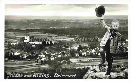 AK / Ansichtskarte Stainz  Steiermark AT Kleiner Junge Trachten Panorama Blick ins Tal