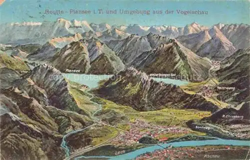 AK / Ansichtskarte Reutte Tirol AT Panorama Plansee und Umgebung aus der Vogelschau