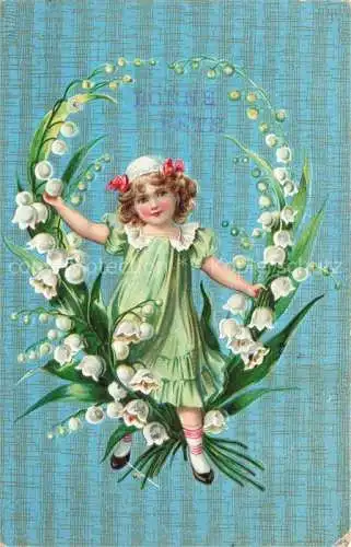 AK / Ansichtskarte Maigloeckchen Lily of the Valley Muguet Mughetto-- Kind Maedchen 