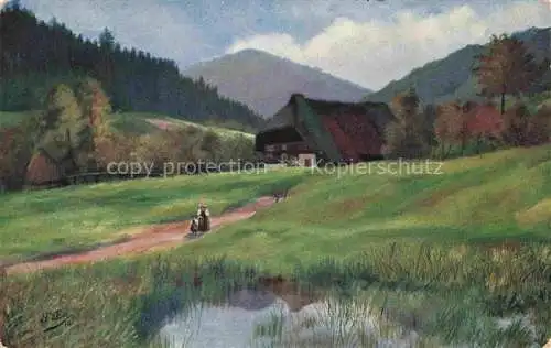 AK / Ansichtskarte d Eu de Perthes H. Schwarzwaldkuenstler Haus im Tal 