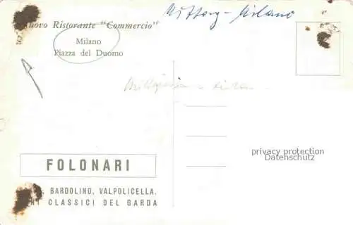 AK / Ansichtskarte MILANO Mailand IT Piazza del Duomo Nuovo Ristorante Commercio