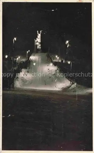 AK / Ansichtskarte Kemi Suomi Sprungschanze bei Nacht