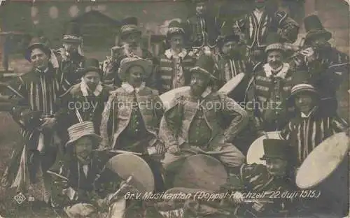 AK / Ansichtskarte WIEN AT Gr V Musikanten Doppel-Hochzeit Juli 1515