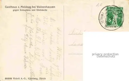 AK / Ansichtskarte Meldegg 645m Walzenhausen Appenzell AR mit Scesaplana und Saentiskette