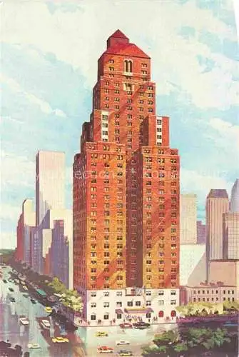 AK / Ansichtskarte NEW YORK City USA Radio and Television Center Raleigh Room Restaurant and Warwick Bar Illustration Kuenstlerkarte