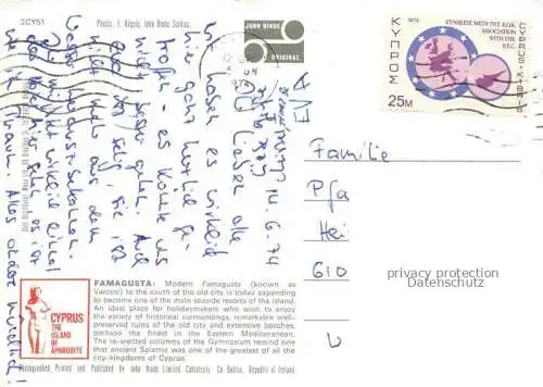 AK / Ansichtskarte Famagusta Panorama Strand Hotels Antike Staette Ruinen