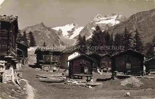 AK / Ansichtskarte Lohmatten Saas-Fee VISP VS Stadel Blick gegen Fletschhorn und Laquinhorn Walliser Alpen