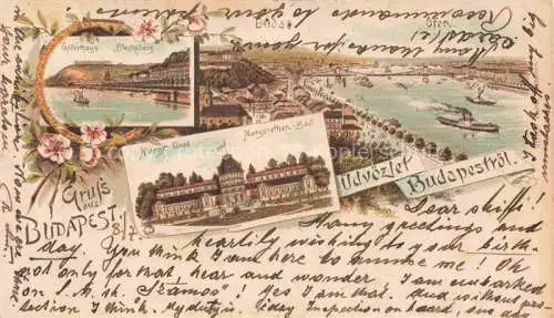 AK / Ansichtskarte BUDAPEST HU Glocksberg Margarethenbad Panorama Buda und Pest Donau Litho