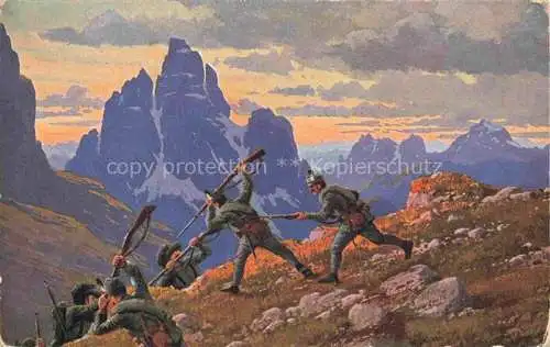 AK / Ansichtskarte Tirol Region AT Im Kampf um Tirol Kuenstlerkarte