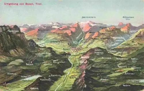 AK / Ansichtskarte Bozen  BOLZANO Suedtirol IT und Umgebung aus der Vogelperspektive Alpenpanorama