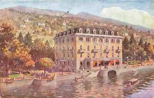 AK / Ansichtskarte Ghiffa Lago Maggiore Piemonte IT Albergo Ristorante Ghiffa Kuenstlerkarte
