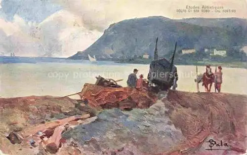 AK / Ansichtskarte SANREMO San Remo Liguria IT Panorama Golfo di San Remo dal Fortino Kuenstlerkarte