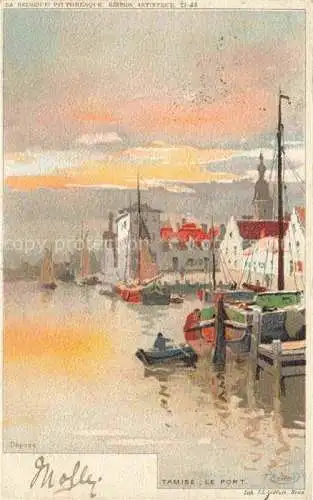 AK / Ansichtskarte Tamise Oost-Vlaanderen Belgie Le port Hafen Kuenstlerkarte