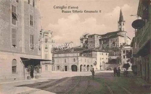 AK / Ansichtskarte Caraglio Cuneo Mondovi Piemonte IT Piazza Vittorio Emanuele II Chiesa