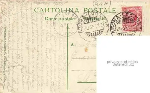 AK / Ansichtskarte Pallanza Lago Maggiore Piemonte IT Panorama Wappen Sonderbriefmarken