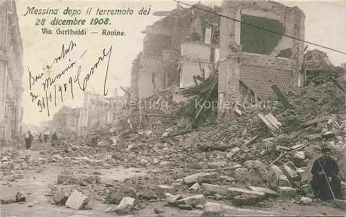 AK / Ansichtskarte MEssINA Sicilia IT dopo il terremoto del 28 dicembre 1908 Via Garibaldi Rovine