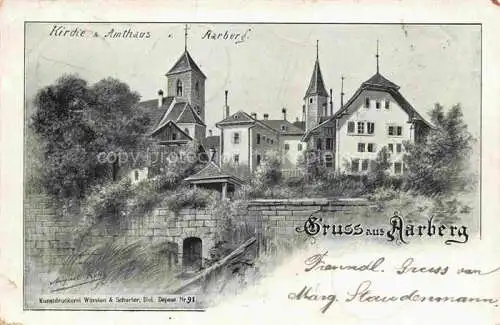 AK / Ansichtskarte Aarberg BE Ansicht mit Kirche und Amthaus