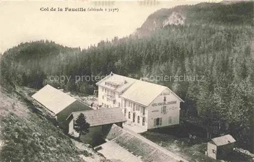 AK / Ansichtskarte Col de la Faucille Sichelberg 1323m Gex 01 Ain Hôtel Pension de la Coronne
