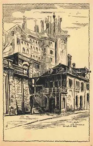 AK / Ansichtskarte GENEVE Genf GE Ancien poids à la  Corraterie démoli en 1868 Kuenstlerkarte
