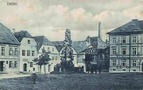 AK / Ansichtskarte Zatec Saaz CZ Dreifaltigkeitssaeule