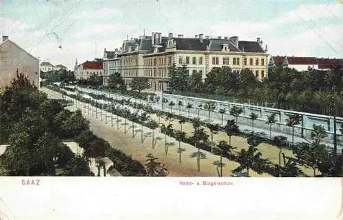 AK / Ansichtskarte Saaz Zatec Aussig CZ Volks- und Buergerschule