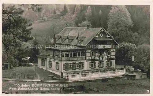 AK / Ansichtskarte Schoenbuechel Krasny Buk Krasna Lipa Schoenlinde CZ 100 Jahre Boehmische Muehle Hotel