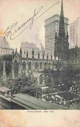 AK / Ansichtskarte NEW YORK City USA Trinity Church