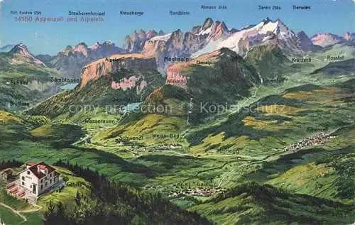 AK / Ansichtskarte Appenzell-Stadt IR und Alpstein Panorama