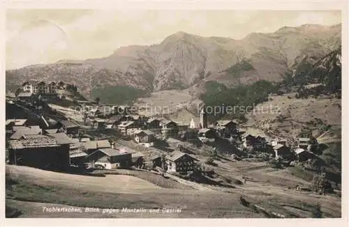AK / Ansichtskarte Tschiertschen Plessur GR Panorama mit Montalin und Castiei