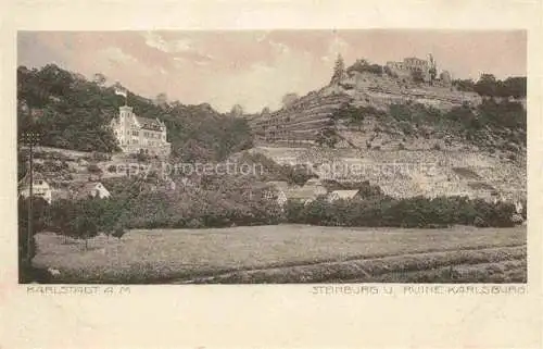 AK / Ansichtskarte Karlstadt Main-Spessart Bayern Steinburg und Ruine Karlsburg