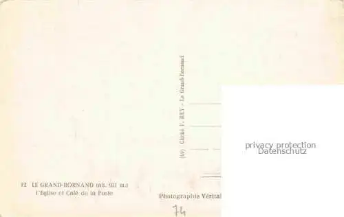 AK / Ansichtskarte Le Grand-Bornand ANNECY 74 Haute-Savoie Eglise et Cafe de la Poste