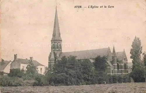AK / Ansichtskarte Hyon Hainaut Belgie Eglise et la Cure