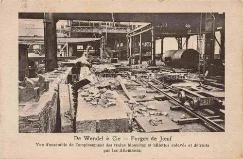 AK / Ansichtskarte Reves Rebecq-Rognon Belgie De Wendel et Cie Vue d'ensemble de l'emplacement des trains blooming et billettes enleves et detruits par les Allemands