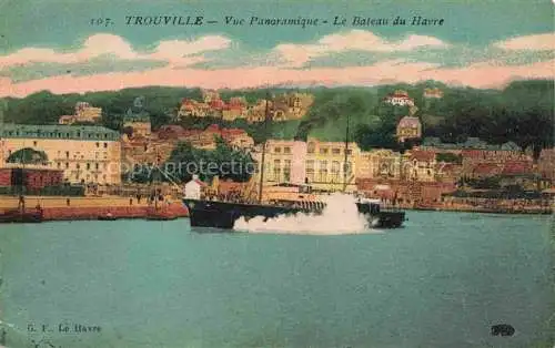 AK / Ansichtskarte TROUVILLE -SUR-MER 14 Calvados Vue panoramique Le Bateau du Havre