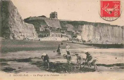 AK / Ansichtskarte Mesnil-Val Criel-sur-Mer 76 Seine-Maritime La Plage et les Falaises