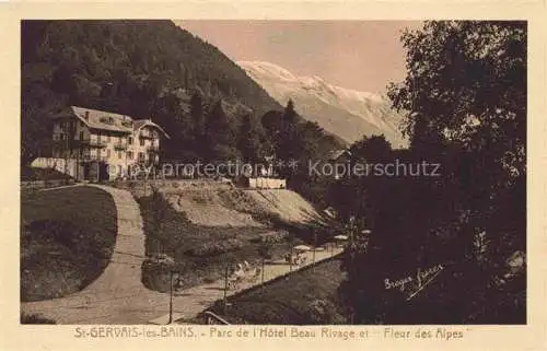 AK / Ansichtskarte Saint-Gervais-les-Bains 74 Haute-Savoie Parc de l'Hotel Beau Rivage et Fleur des Alpes