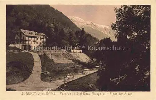 AK / Ansichtskarte Saint-Gervais -les-Bains 74 Haute-Savoie Parc de l'Hotel Beau Rivage et Fleur des Alpes