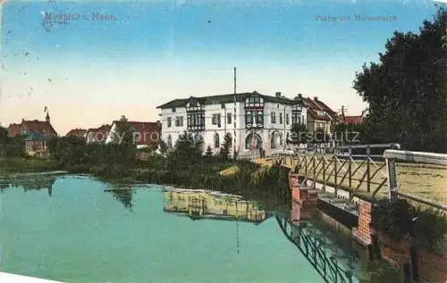 AK / Ansichtskarte Munster  Hannover oertze Soltau-Fallingbostel Partie am Muehlenteich Feldpost