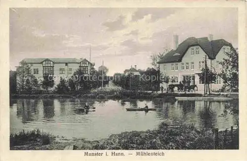 AK / Ansichtskarte Munster  Hannover oertze Soltau-Fallingbostel Partie am Muehlenteich