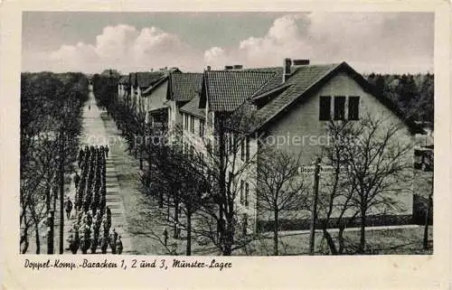 AK / Ansichtskarte Munster  Truppenuebungsplatz Munsterlager Soltau-Fallingbostel Doppel-Kompanie Baracken 1, 2 und 3 Feldpost