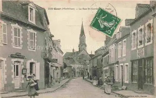 AK / Ansichtskarte Guer Vannes 56 Morbihan Rue St Gurval et la Poste