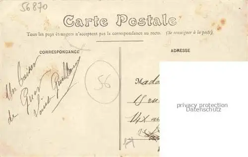 AK / Ansichtskarte Guer Vannes 56 Morbihan Rue St Gurval et la Poste