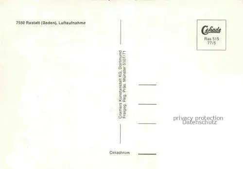 AK / Ansichtskarte RASTATT Baden BW Fliegeraufnahme